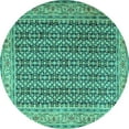 thumbnail image 1 of Ahgly Company Machine Washable Indoor Round Persian Turquoise Blue Traditional Area Rugs, 6' Round, 1 of 4