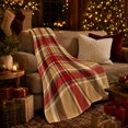 thumbnail image 3 of Autumn Harvest Plaid Living Room Accent Rustic Farmhouse, Warm Flannel Blanket for Ranch House and Living Room, Festive autumn celebration Scene, Art Lovers autumn celebration Gift, 3 of 9