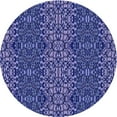 thumbnail image 1 of Ahgly Company Machine Washable Indoor Round Transitional Light Slate Blue Area Rugs, 3' Round, 1 of 7