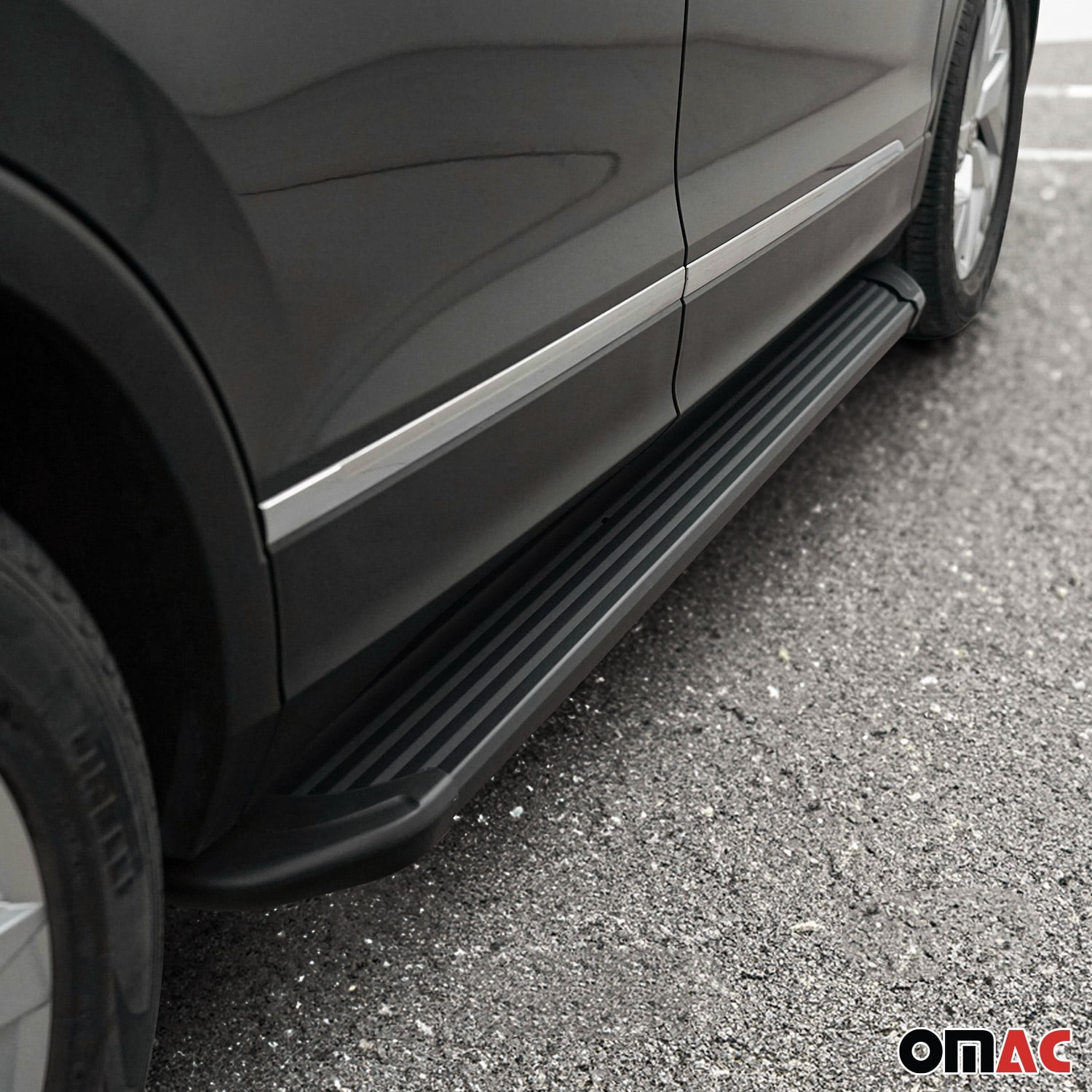 OMAC Running Boards Side Step Nerf Bars for VW Tiguan 2018-2024 Black 2Pcs