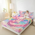 thumbnail image 4 of jejeloiu Cute Axolotl Bed Sheets,Rainbow Stars Clouds King Sheets,Bubble Tea Sheet Set For Girls,Ultra Soft Home Decor,4pcs, 4 of 7