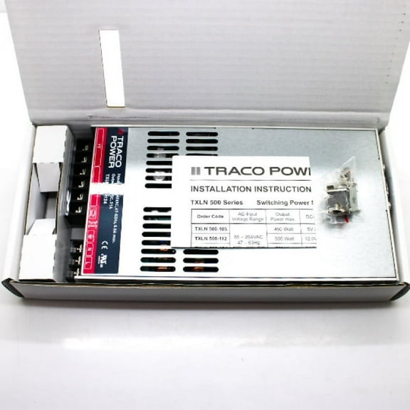 Traco Power 500W 24V 21A Enclosed AC-DC Switching Power Supply TXLN 500-124