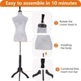 thumbnail image 5 of YRLLENSDAN 59-67 Inch Mannequin Body Dress Mannequin with Stand Height Adjustable Sewing Mannequin Female Mannequin Full Body Dress Forms Dress Form Mannequin for Sewing Mannequin Torso Female, Grey, 5 of 7