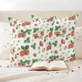 thumbnail image 3 of Outdoor Pillow Covers Summer Green Red Strawberries Waterproof Pillow Cases 18x18 Set of 2, Pastoral Flower Leaves Throw Pillow Cover Pillowcase for Patio Balcony Couch Garden, 3 of 9
