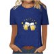 thumbnail image 1 of Tops Cortos para Mujeres, Oktoberfest Casual Impreso Cuello Redondo Manga Corta Camiseta Top Hecho de Poliéster para la Primavera Verano Uso Diario, Camisetas Casuales de Mujer, 1 of 4
