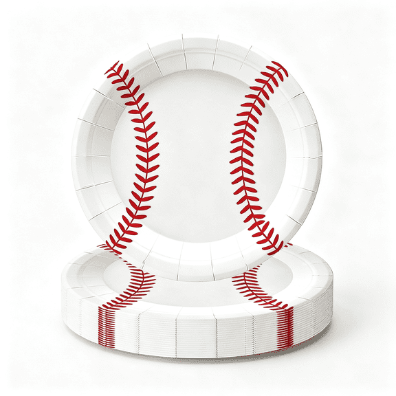NORIZF 50 Pack Baseball Paper Plates 7Inch, Disposable Baseball Birthday Dessert Plates for Cake Salad Fruit Pizza | Baseball Themed Party Supplies &Amp; Birthday Party Decorations