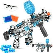 Electric Gel Ball Blaster Toy with 10000 Water Beads and Goggles, Splatter Ball Blasters for Outdoor Team Game, Blue