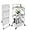 White, variant on Foldable 3 Tier Metal Utility Rolling Cart, Folding Mobile Multi-Function Storage Trolley Organizer Cart for Home Library Office(White)