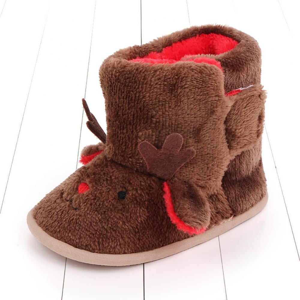 Meckior Newborn Infant Baby Girls Boys Warm Fleece Winter Booties First Walkers Slippers Shoes 