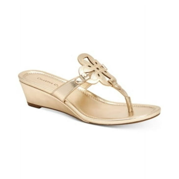 Charter Club Penelopee Wedge Slide Sandals Platino 5.5M