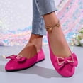 thumbnail image 5 of Women's Casual Loafers Flats, Soft Sole Comfortable Shoes, Metallic Bow Accent, Cushioned Insole, Slip-On Design, Indoor Outdoor Wear, Everyday Office and Leisure Shoes Hot Pink G, 5 of 9