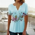 thumbnail image 2 of Awdenio Woemns Lounge Graphic Tees Tops Ladies Fashion Casual Print Round Neck Loose Short Sleeve T-shirt Top Blouse Pullover, Size S-5XL, 2 of 5