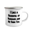 thumbnail image 2 of Shih Tzu Dog For Pet Lovers, I Like a Handful of Humans and My Shih Tzu, Reusable Shih Tzu Dog 12oz Camper Mug, From Friends, 2 of 2