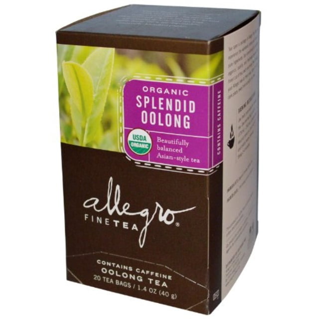 allegro fine tea, organic splendid oolong tea, 20 tea bags, 1.4 oz (40