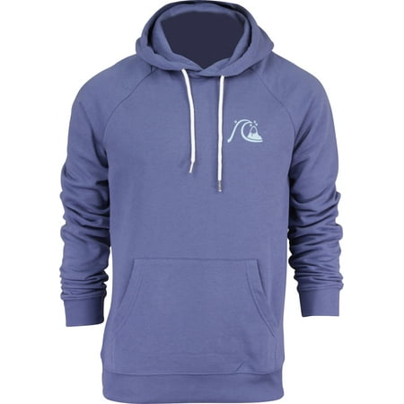 - Quiksilver Mens B Logo Fleece Pullover Hoodie - Bijou Blue