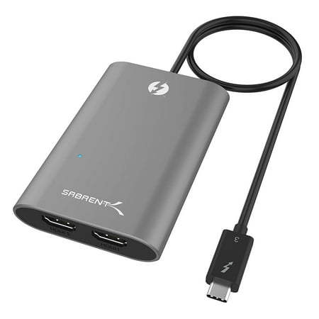 Sabrent Thunderbolt 3 to Dual HDMI 2.0 Adapter [Supports Up to Two 4K 60Hz Monitors on Mac and Some Windows Systems]
