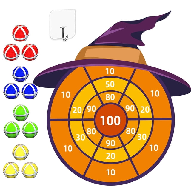 Juego de mesa de dardos con forma de sombrero de bruja para decoración de Halloween, 30 cm, JKGIFTS