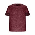 thumbnail image 5 of Taqqpue Mens Linen Shirt Solid Color V Neck Short Sleeve Blouse Tops Casual Embroidered Plus Size Beach T Shirts, 5 of 6
