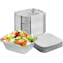 Stock Your Home 1 Lb Aluminum Disposable Cookware with Lids (25 Pack) - Foil Pans Cardboard Lids - Disposable & Recyclable Takeout Trays with Lids - Food Containers for Restaurants, Catering, Delis