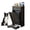 Black Single Door, variant on Tilt Out Trash Can Cabinet with Dog Bowl, 10 Gallons Dog Feeding Station with Storage, Dog Food Cabinet with Hideaway Drawer for Kitchen, Living Room,Laundry Room