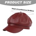 thumbnail image 2 of Boina con borde, sombrero de cuero de verano para mujer, circunferencia de sombrero de 56-58 cm, 2 of 5