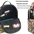 thumbnail image 5 of Lsque Mario Pattern Backpack – School Travel Canvas Daypack with Ergonomic Padded Straps, Multiple Compartments & Leather Handle, 5 of 5