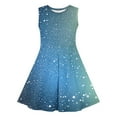 thumbnail image 4 of WRKEKC Girls Summer Dress Sleeveless Round Neck Dress with Sequin Print Elastic Waist Flowy Hem for 3-14 Years Kids, 4 of 7