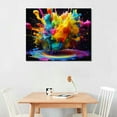 thumbnail image 2 of Nawypu  Modern Abstract Canvas Prints Wall Art. Splash of Colored Paints on Canvas. Minimalist Poster for Living Room Office Decoration Framed Ready to Hang 20x16 inch, 2 of 4