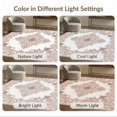 thumbnail image 7 of ODIKA 3'x5' Washable Throw Rug Neutral Pink Ornamental Swirl Pale Border Traditional Beige Vintage for Entryway, Kitchen, Mudroom, Stain Resistant, Low Profile, Non-Slip, 7 of 7