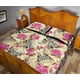 thumbnail image 4 of Juego de cama acolchado con estampado de mariposas y rosas rosas, 4 of 5