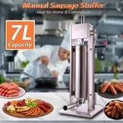 Hakka 7L/15LB Stainless Steel Vertical Sausage Stuffer and Spanish Churro Maker with 2 Speeds