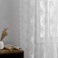 thumbnail image 3 of Juego de cortinas Kotile de encaje corto, 76 cm de longitud, 2 paneles, color blanco, 3 of 7