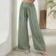 thumbnail image 5 of Pantalones Pantalones holgados de mujer Pantalones casuales de verano de cintura alta Cintura elástica Señora Pantalones Ygjytge Verde T M para Mujer, 5 of 8