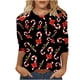 thumbnail image 1 of Camisas Navideñas Para Mujer Moda Blusa de Manga Tres Cuartos Cuello Redondo Casual Chriatmas Impreso Tops Odeerbi ODB200444, 1 of 5