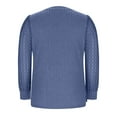 thumbnail image 6 of IROINNID Women Solid Color Blouses Long Sleeve V Neck Pullover Fashionable Top Lace Patchwork Blouse Comfortable Casual Wear Soft Stretch Fits Trendy Elegant Style(Blue,2XL), 6 of 7