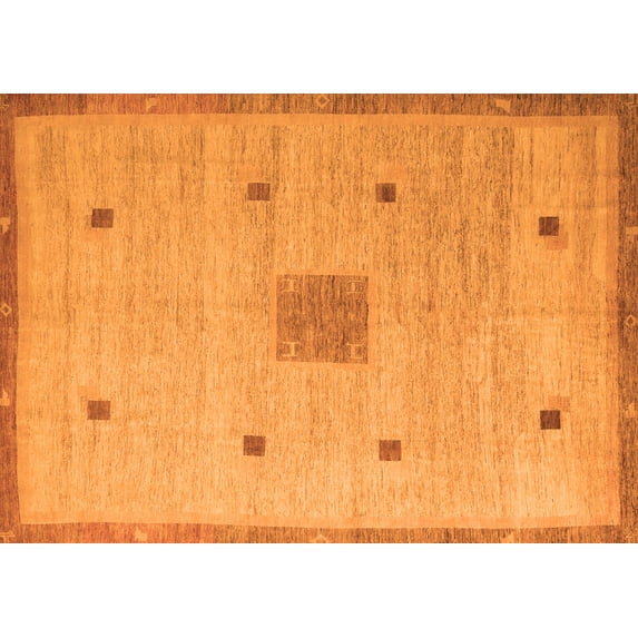 Ahgly Company Indoor Rectangle Abstract Orange Modern Area Rugs, 4' x 6'