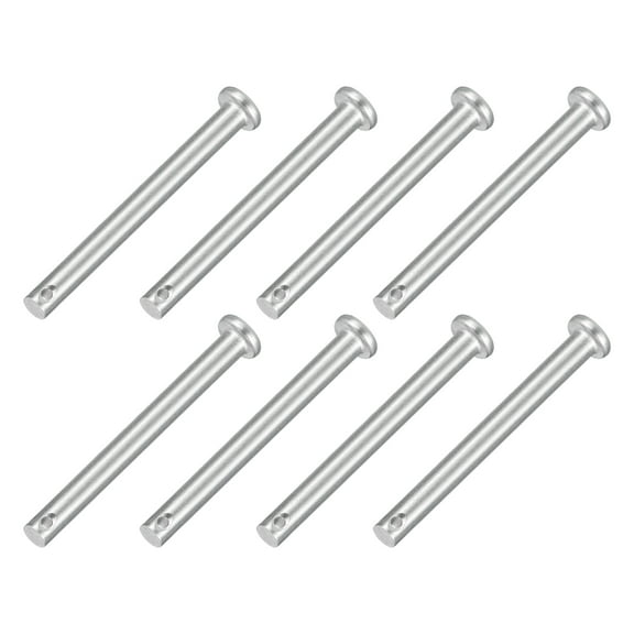 8Pcs 3/16" x 2" Single Hole Clevis Pins, 304 Stainless Steel Flat Head Pins