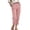 Pink, variant on Womens Casual Loose Pants Comfy Cropped Work Pants with Pockets Elastic High Waist Paper Bag Pants Army Green S