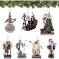 thumbnail image 1 of Adornos para árboles de Navidad, 7 piezas de colgantes acrílicos, bonitos adornos navideños de pesadilla para interiores, hogar, vacaciones, decoración colgante para interiores de automóviles, adornos, 1 of 7