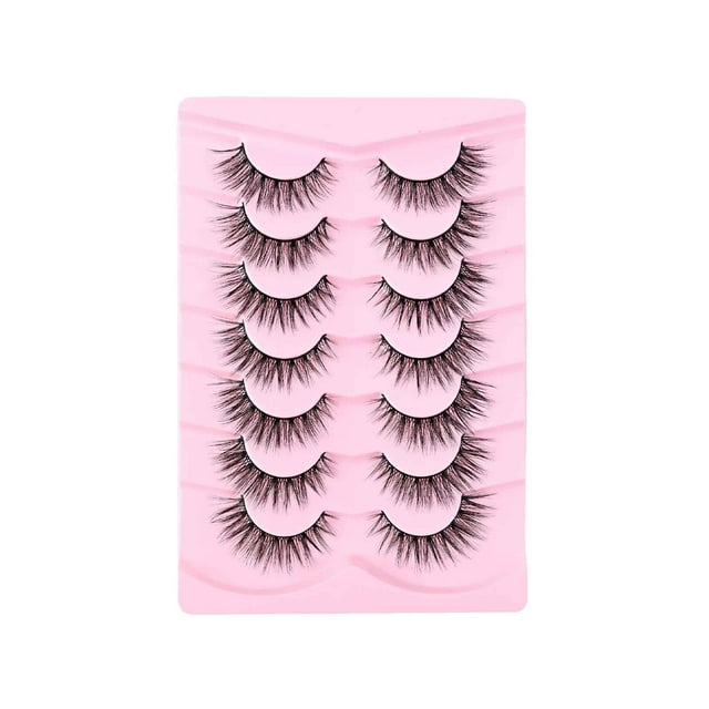 7 pares de pestañas de visón, extensiones de pestañas finas, mechones, extensiones de pestañas DIY, 14 unidades de mechones de pestañas naturales, pestañas individuales