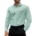 thumbnail image 2 of JTieacloth Dress Shirt Classic Fit Business Casual Formal Wear Comfortable Stretch Fabric Dress Shirts Green, 2 of 5