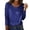 Blue, variant on Womens Sequin Tops Round Neck Long Sleeve Loose Casual Dressy Party Evening Cocktail Night Out Sparkle Blouse Black S