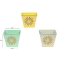 thumbnail image 3 of Maison Concepts Embossed Daisy Metal Square Planter Asstd - Set of 3 (5.25L X 5.25W X 4.35H), 3 of 3