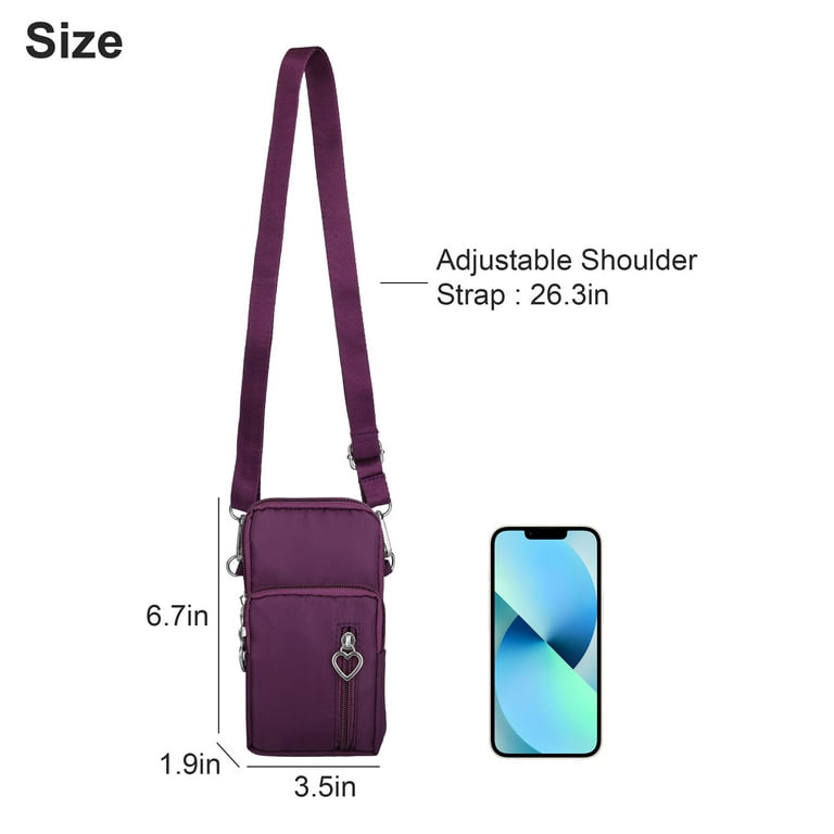 TSV Small Crossbody Cell Phone Pouch Purse for Women, Waterproof Mini Messenger Shoulder Bag Wallet with Credit Card Slots & Adjustable Straps
