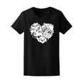 thumbnail image 1 of Abstract Floral Heart T-Shirt Women -Image by Shutterstock, Female Medium, 1 of 2