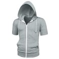 thumbnail image 5 of NOMADIC NOOK Men's Solid Color Zip Up Lightweight Short Sleeves Sweatshirt 2 Pack, 5 of 6
