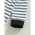 thumbnail image 6 of Loicainy Baby Toddler Boy 2Pcs Fall Outfits 3 6 12 18 24 Months Long Sleeve Striped Print Romper + Pants Set Infant Warm Clothes, 6 of 9