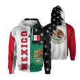 thumbnail image 3 of Sudadera con capucha con la bandera de México para hombre, sudadera con estampado 3D, sudadera con gráficos casuales, sudadera con capucha de gran tamaño para primavera y otoño, ropa de calle, 3 of 5