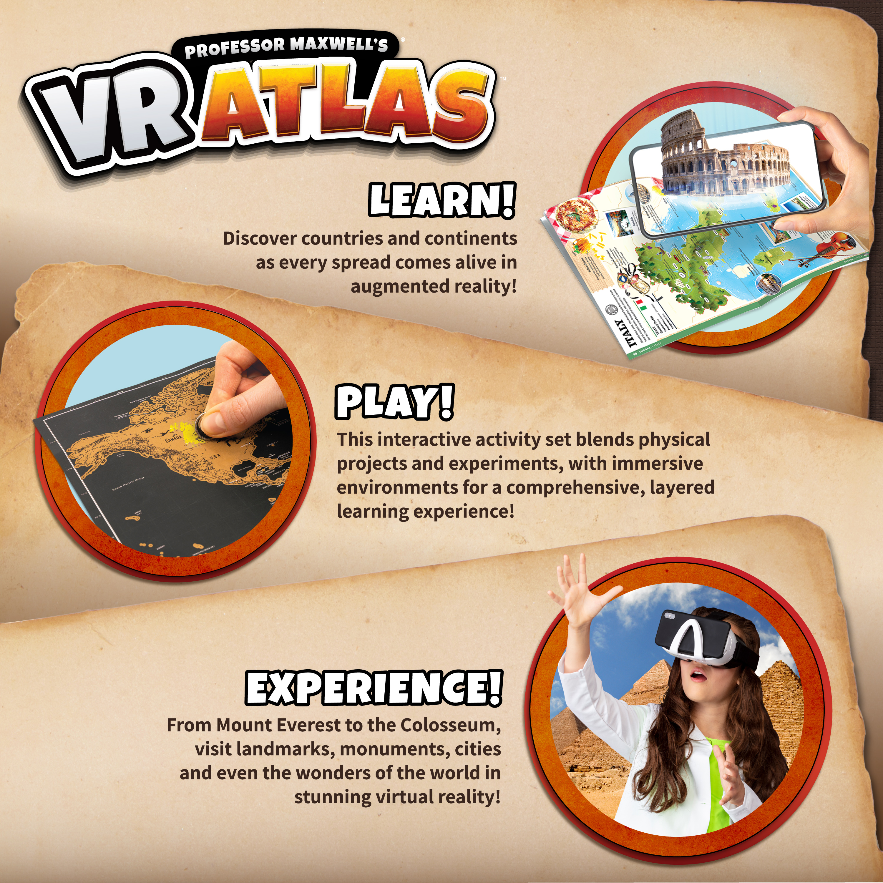 Abacus Brands Virtual Reality Galaxy Gift Box - VR Book, STEM Activity, Planetarium Model & Goggles