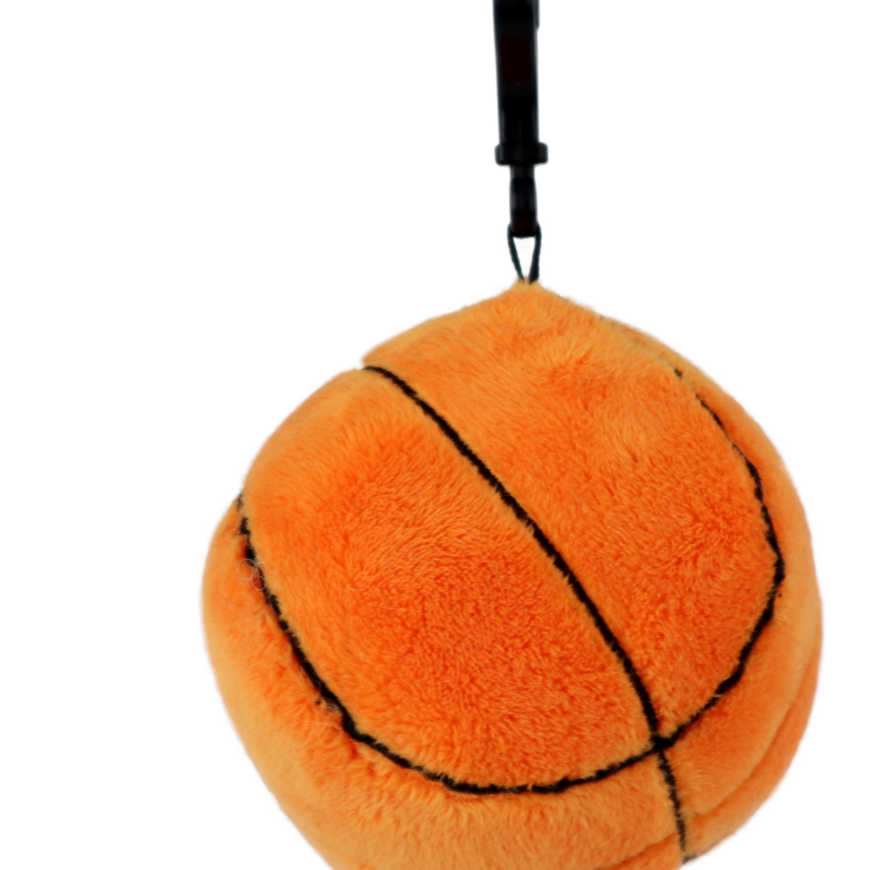Pen+Gear Plush Stuffed 3.25in Orange Basketball with Backpack Clip